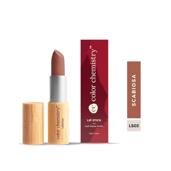 Color Chemistry lipstick,3.5gm (Scabiosa LS03) | Highly Pigmented, Weightless Lip Colour with Botanical Extracts & Nourishing Oils for a Soft, Smooth Finish | Soft-matte lipstick formula