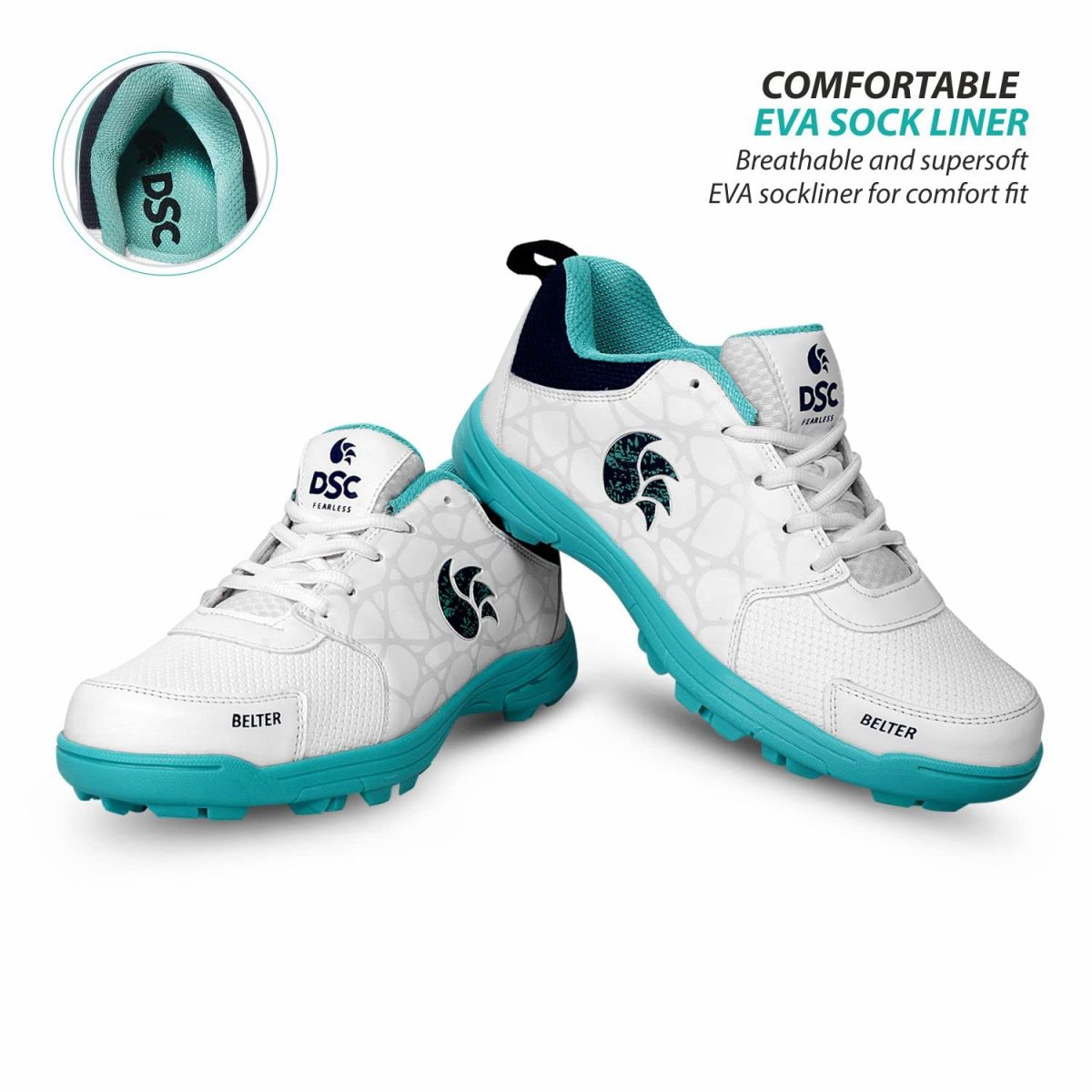 DSC Belter Cricket Shoes, Size-10,Sea Green - Image 10