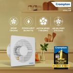 Crompton Axial Air High-Speed Plastic Exhaust/Ventilation Fan (150 mm/6 Inches, White, Pack of 1) - Image 3