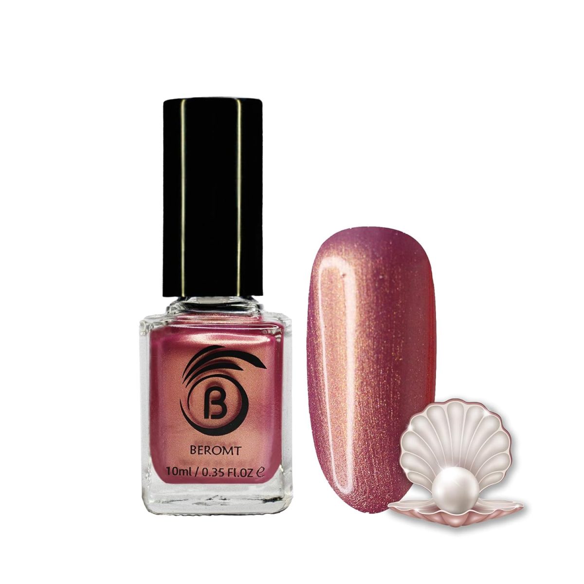 Beromt Pearl Nail Polish, Multi Colors, Gel Effect, Smooth Texture, Lustrous High-Shine Natural Nail Art, Wisdom Pearl 10ml-804
