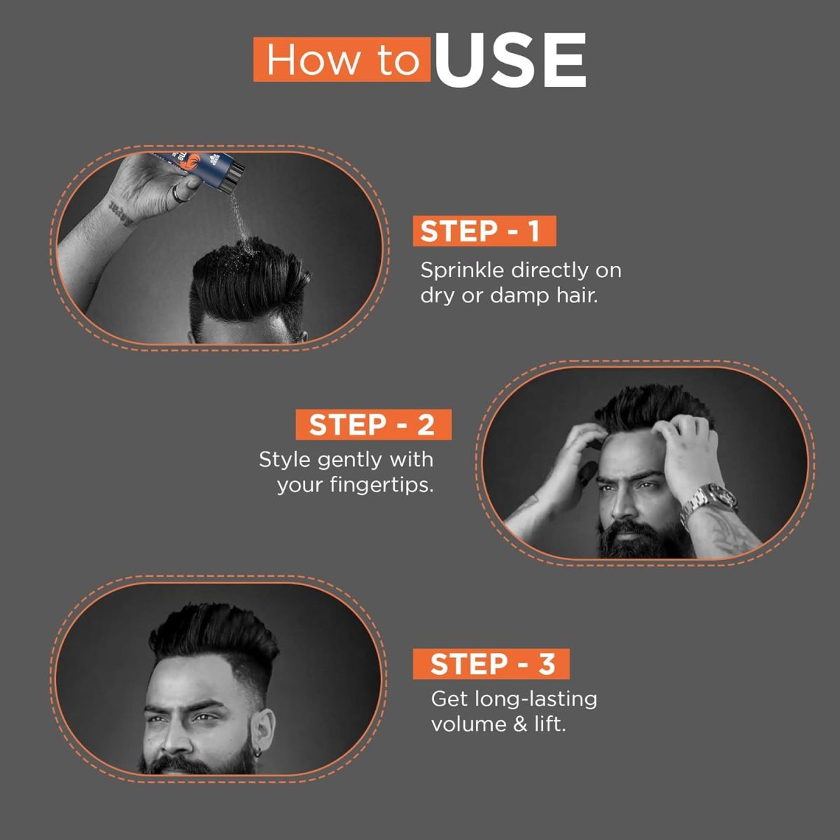 Beardhood Hair Volumizing Powder | 10g | Hair Powder for Men, Hair Wax Powder, Strong Hold, Matte Finish Styling Natural & Zero Toxin Styling Powder for All Types, Vegan, Non-Oily & Greasy Look - Image 4