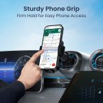 Portronics Clamp Y Adjustable Air Vent Smartphones Mobile Holder for Car with 360° Rotational, One Click Release Button, Compatible with 4.8 to 6.8 inch Devices(Black) - Image 2
