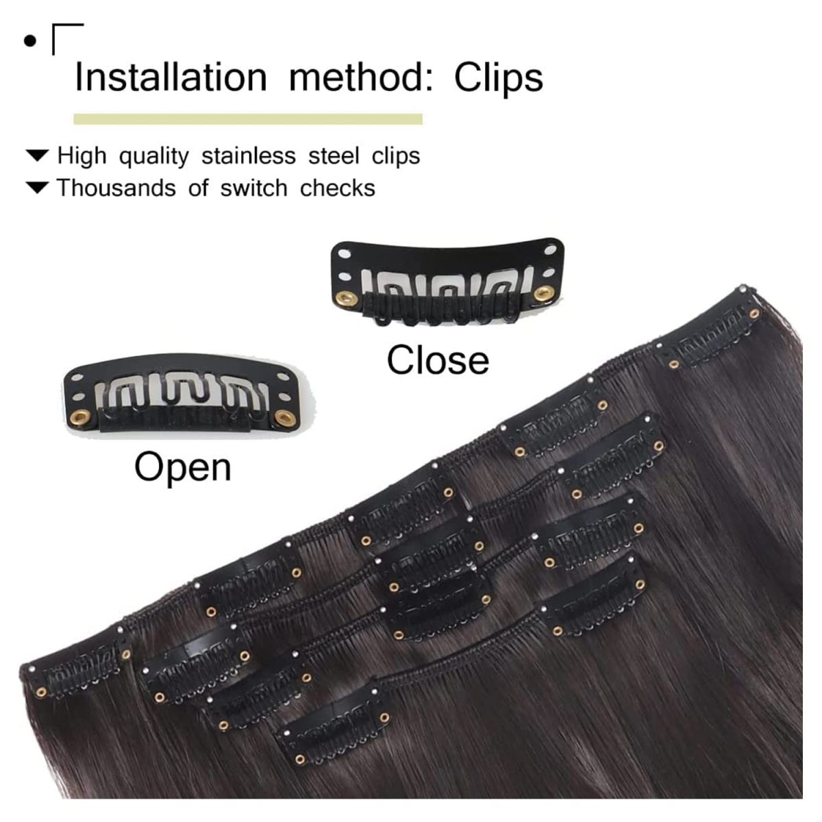 PRAVRAJYA Women's Full Head 18 Inch Hair Extension Wig - Synthetic Natural Wavy Brown Hair Pieces with 5 Clip Wig Cheap Fluffy & Not Tangled - (3# Brown) - Image 4