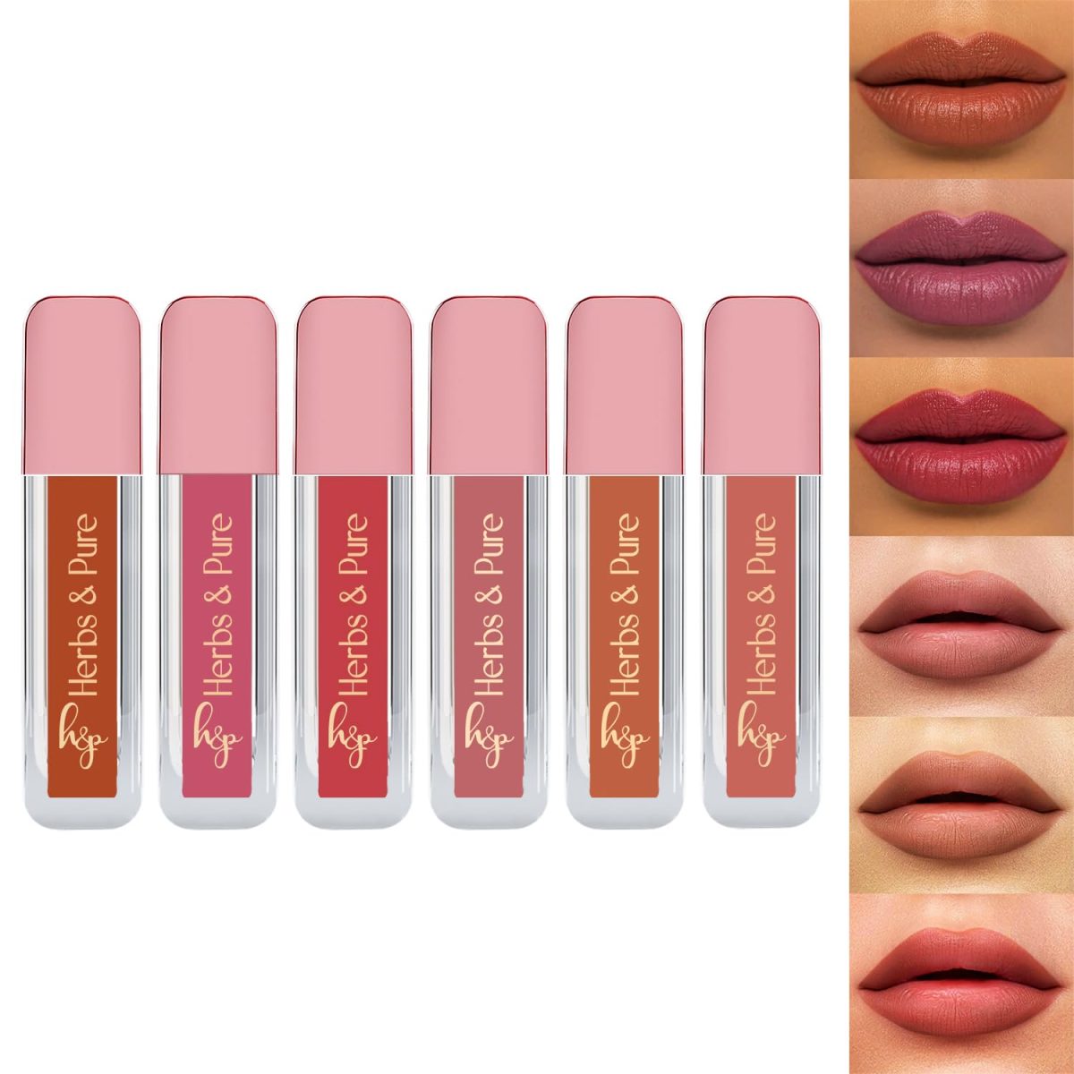 Herbs and Pure Soft, Hydrating, Full Coverage, Smooth Finish, Long-Lasting Liquid Lipstick, Pack of 6, 12ml, 2.1 - Image 2