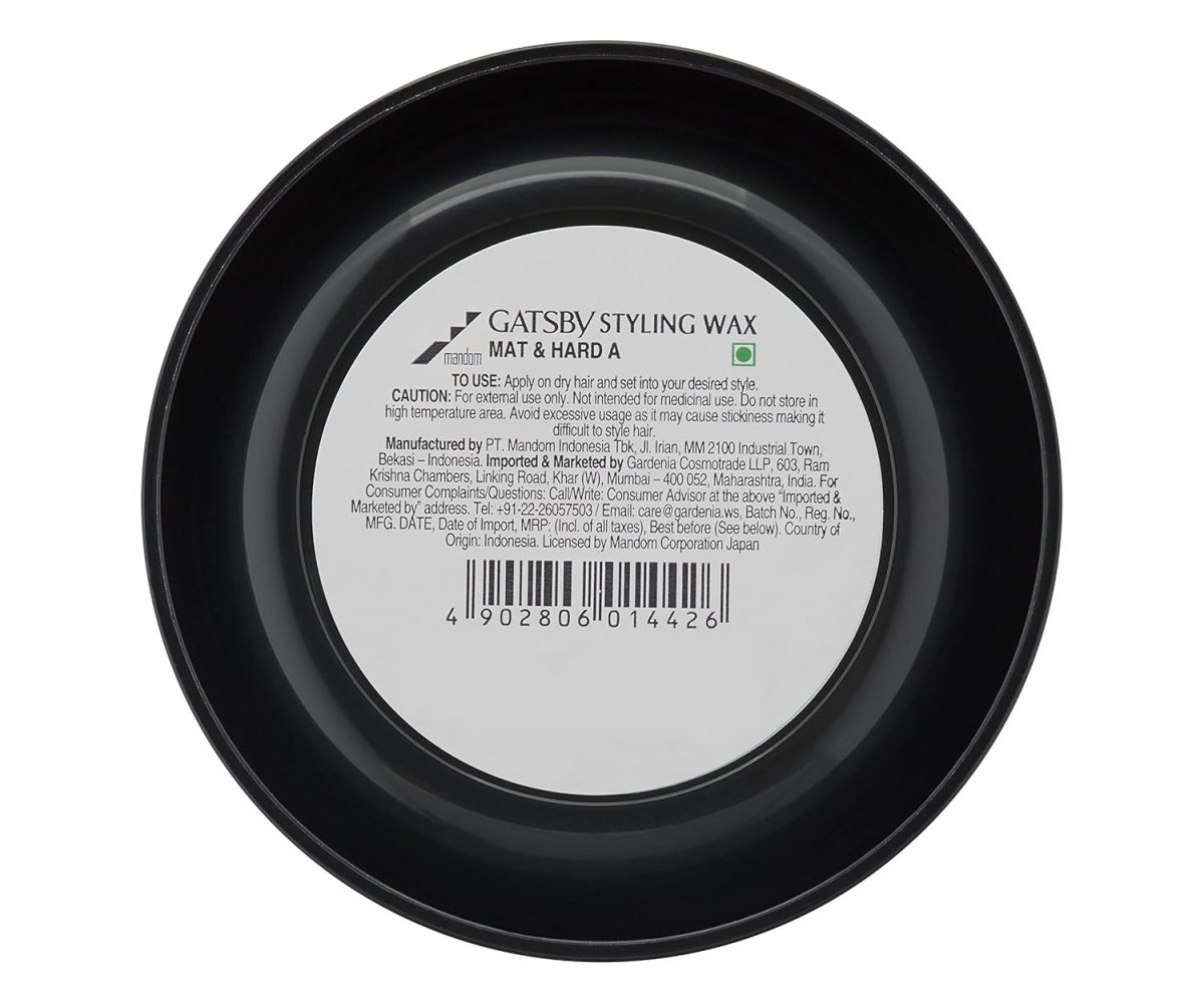Gatsby Hair Styling Wax - Mat & Hard, For Side Blow Style, Mat Finish, Strong Hold, High Volume, Non Sticky, Easy Wash Off, Anytime Re-Stylable Hair Wax, 75gm - Image 3