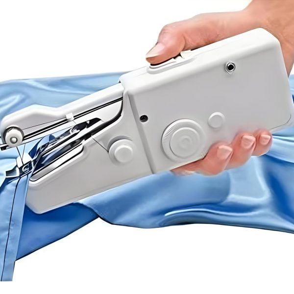 StonSell Handheld Mini Portable Hand Sewing Machine Stapler Style Silai Machine Electric Handy Stitch Mini Machine Home Tailoring Hand Sewing Machine Emergency Stitching (A1, White)