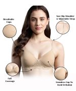 LEADING LADY Women's Solid & Printed Lightly Padded T-Shirt Bra - Image 2