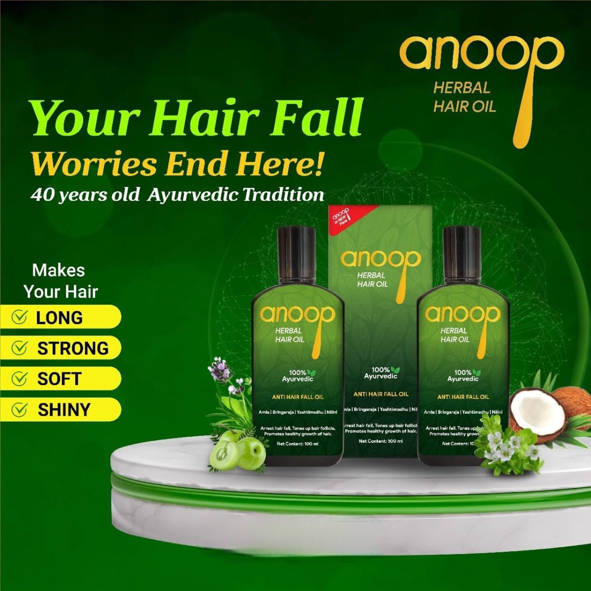Anoop Herbal Hair Oil-100 ML - Image 4