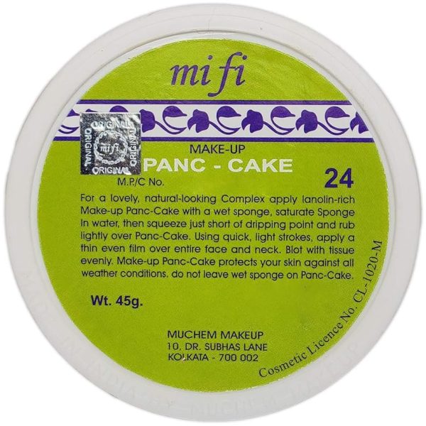 MiFi Light Natural Cream Normal Makeup Pan Cake, Shade No. 24 (45g)