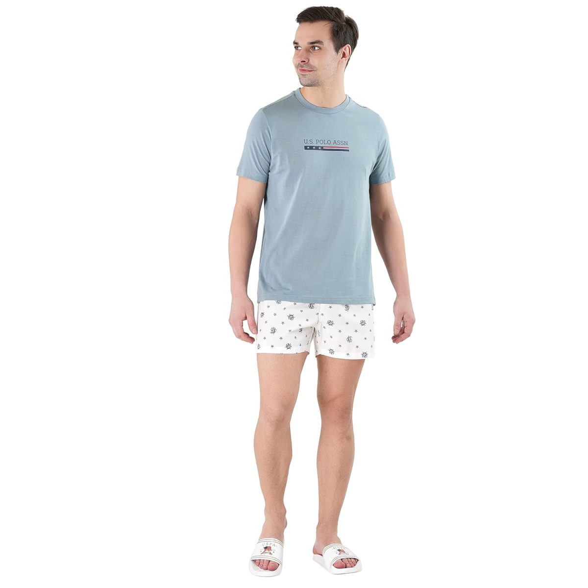 U.S. POLO ASSN. Men's Cotton Regular Fit Crew Neck Brand Print Le001 Lounge T-Shirt - Pack of 1 - Image 5