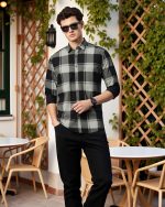 Majestic Man Stylish Slim Fit Cotton Spread Collar Checked Casual Shirt - Image 2