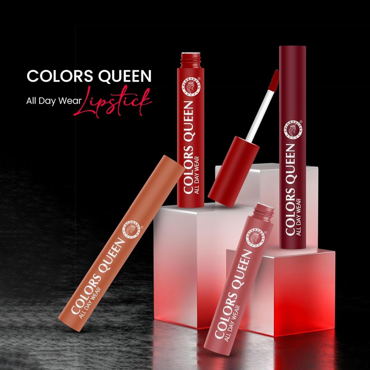 Colors Queen All Day Wear Liquid Lipstick - Taboo, 12g | Highly Pigmented, Long Lasting Matte Lipstick | Smooth One Swipe Application, Lightweight & Non Transfer Liquid Lipstick for Women - Image 6