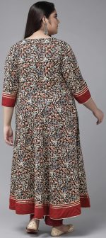 Yash Gallery Women's Cotton Relaxed Fit Anarkali Kurta - Image 4