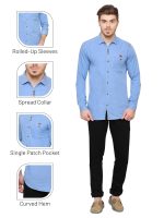 Kuons Avenue Men's Denim Casual Shirt | Regular Fit | Full Sleeves | Smart Spread Collar | – Perfect for Everyday Casual - Image 6