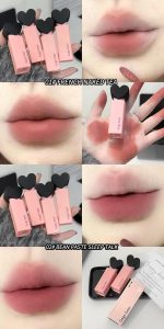 Gege Bear Dreamy Sweet Velvet Lip Glaze | Brown Nude, Baby Pink & Blood Red Shades | Best Lipstick Brand for Women | 6 Cute Shades Makeup for All (02# Bean Paste Sleep Talk, 2.5g) - Image 3