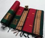 ILAIYAAL CLOTHINGS Women's Kanjivaram Cotton Silk Saree South Indian Paithani Sari | gadwal cotton sarees with Zari Border and Blouse Piece - Suitable For All Indian Occasions and Festivals 191 - Image 3