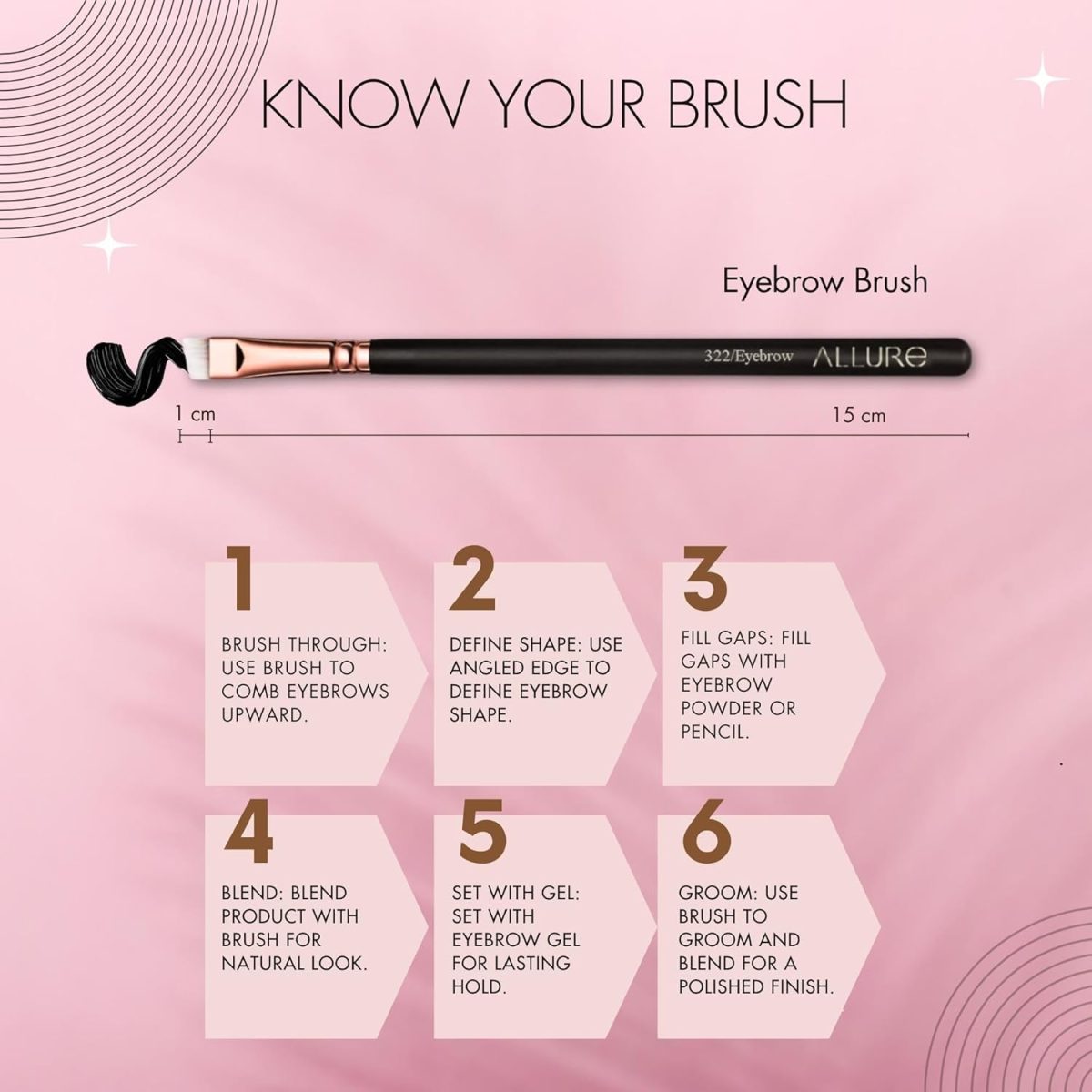 Allure Ultra Thin Flat Makeup Brush Premium Eyebrow Brush (ASB322) - Image 5