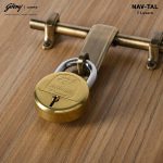 Godrej Nav-tal 7 Levers Round Padlock for Main Door with 4 Keys, Hardened Shackle Brass Finish Home Safety Door Lock (Gold, Pack of 1) - Image 3