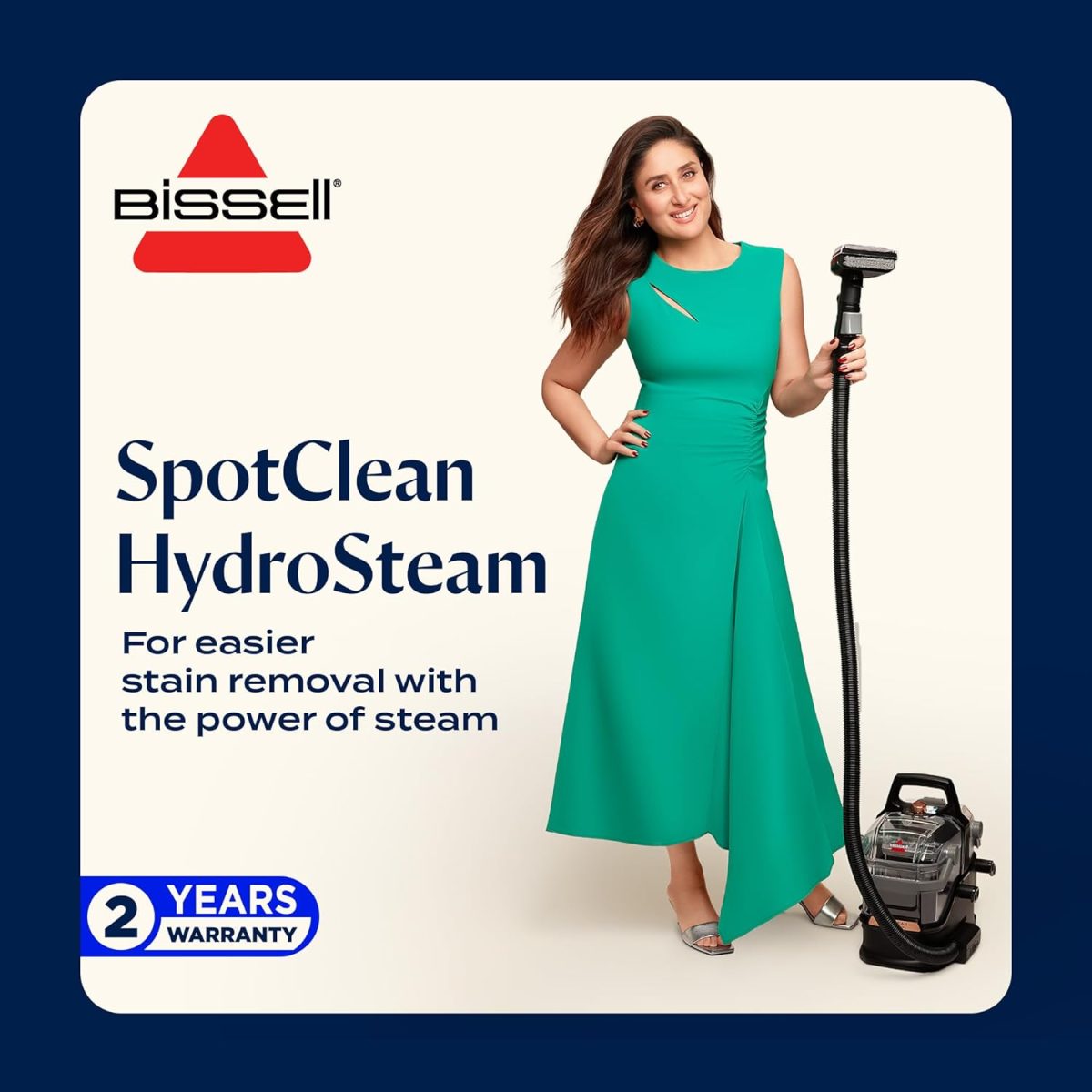 Bissell Portable Wet & Dry Vacuum Cleaner|HydroSteam Technology removes Curry & Tough Stains|Deep Cleans Carpet, Sofa, Curtains, Mattress & Refreshes Garments|2 Yrs Warranty|Cleaning Formula incl - Image 2