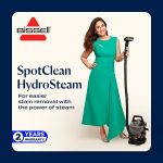 Bissell Portable Wet & Dry Vacuum Cleaner|HydroSteam Technology removes Curry & Tough Stains|Deep Cleans Carpet, Sofa, Curtains, Mattress & Refreshes Garments|2 Yrs Warranty|Cleaning Formula incl - Image 2