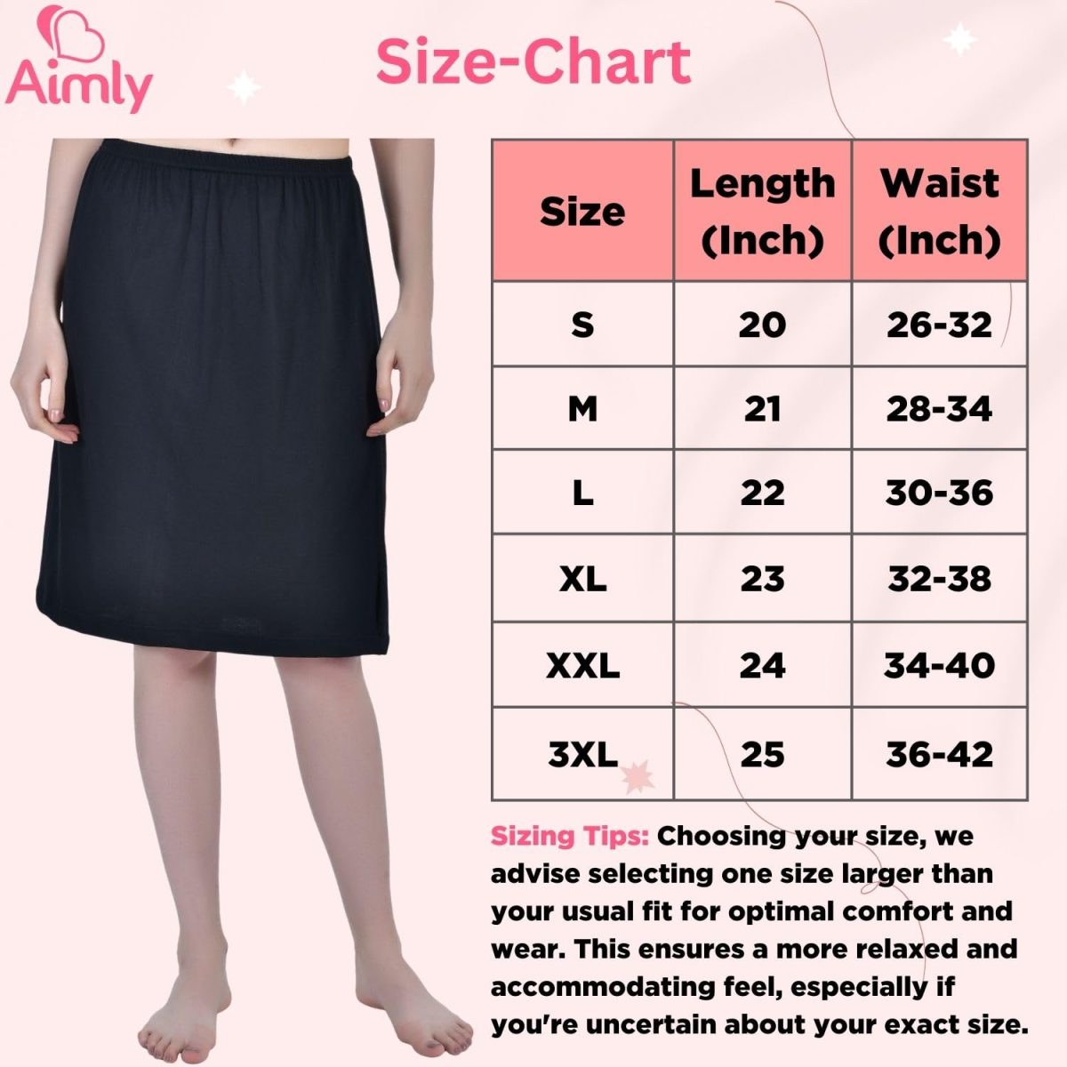 Aimly Women's Cotton Knee Length Skirt Slip - Pack of 2 - Image 7