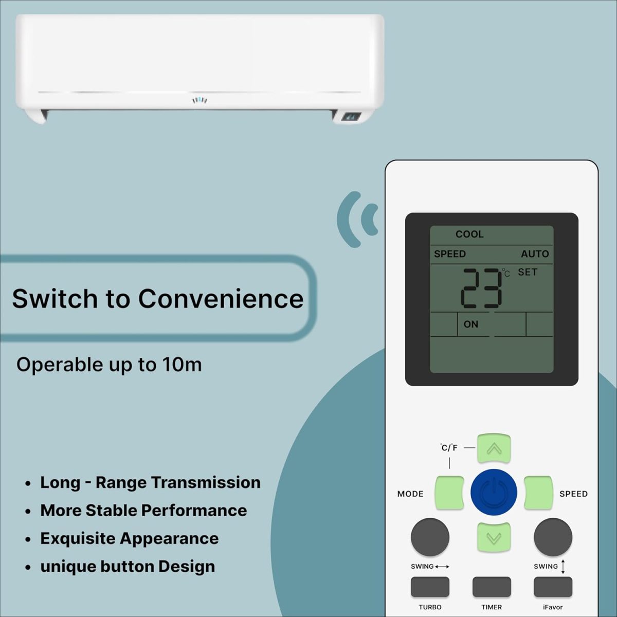 Zieva Compatible For Reconnect Ac Remote Replacement For 1, 1.5, 2 Ton Split/Window Air Conditioner - Please Match The Original Remote (Ac 171),White - Image 2