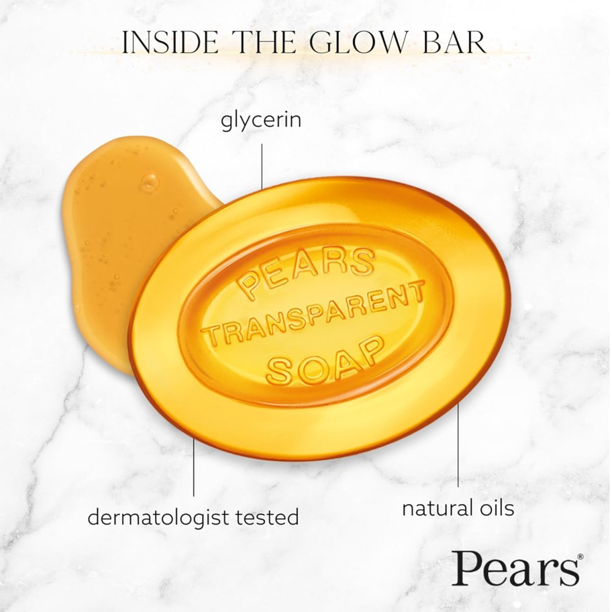 Pears Pure & Gentle Soap Bar (Combo Pack of 3) - With Glycerin for Soft, Glowing Skin & Body, Paraben-Free Body Soaps For Bath Ideal for Men & Women - Image 3
