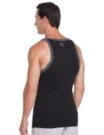 Jockey US27 Men's Super Combed Cotton Rib Square Neck Gym Vest (Shoulder Strap Color May Vary)_Black & Charcoal_L - Image 2