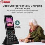 easyfone Elite 4G Phone for Seniors | 2.8" Big Screen | Loud Sound | Big & Talking Buttons | Dock Charger | SOS | Photo Speed Dial | Remote App Setup by Caregivers | USB-C | FM | Customizable Menu - Image 6