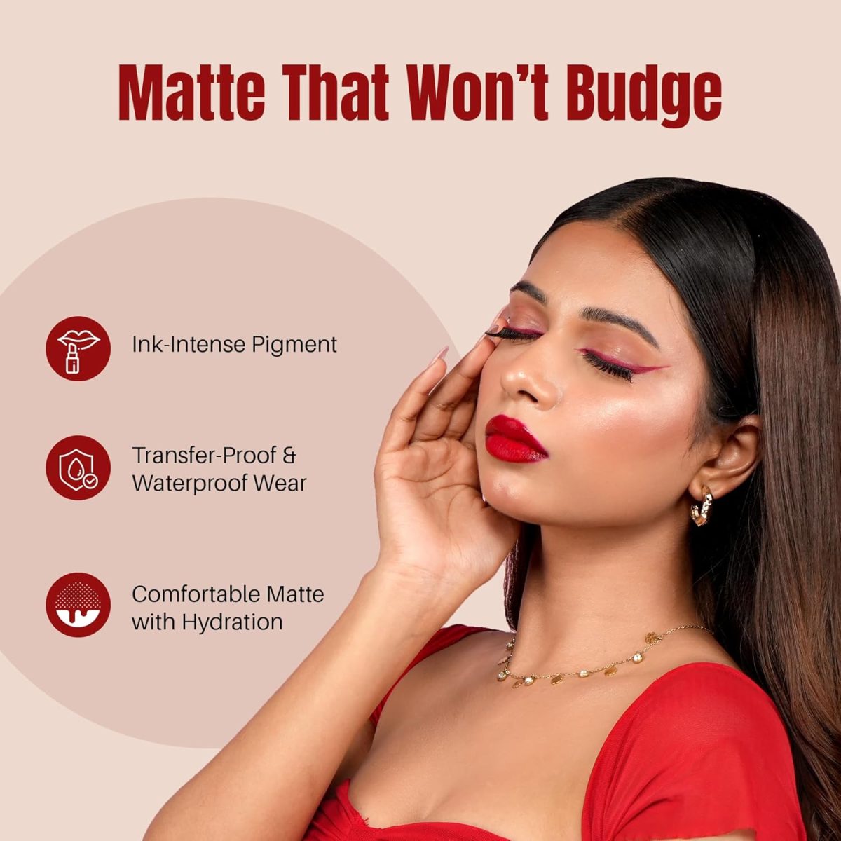 Colors Queen Luxury Matte Non Transfer Lipstick - 16 Coffee Commando, 4g | Highly Pigmented, Single Stroke Application, Ultra Matte Long Lasting | Smudge Proof & Waterproof Lipstick for Women - Image 5