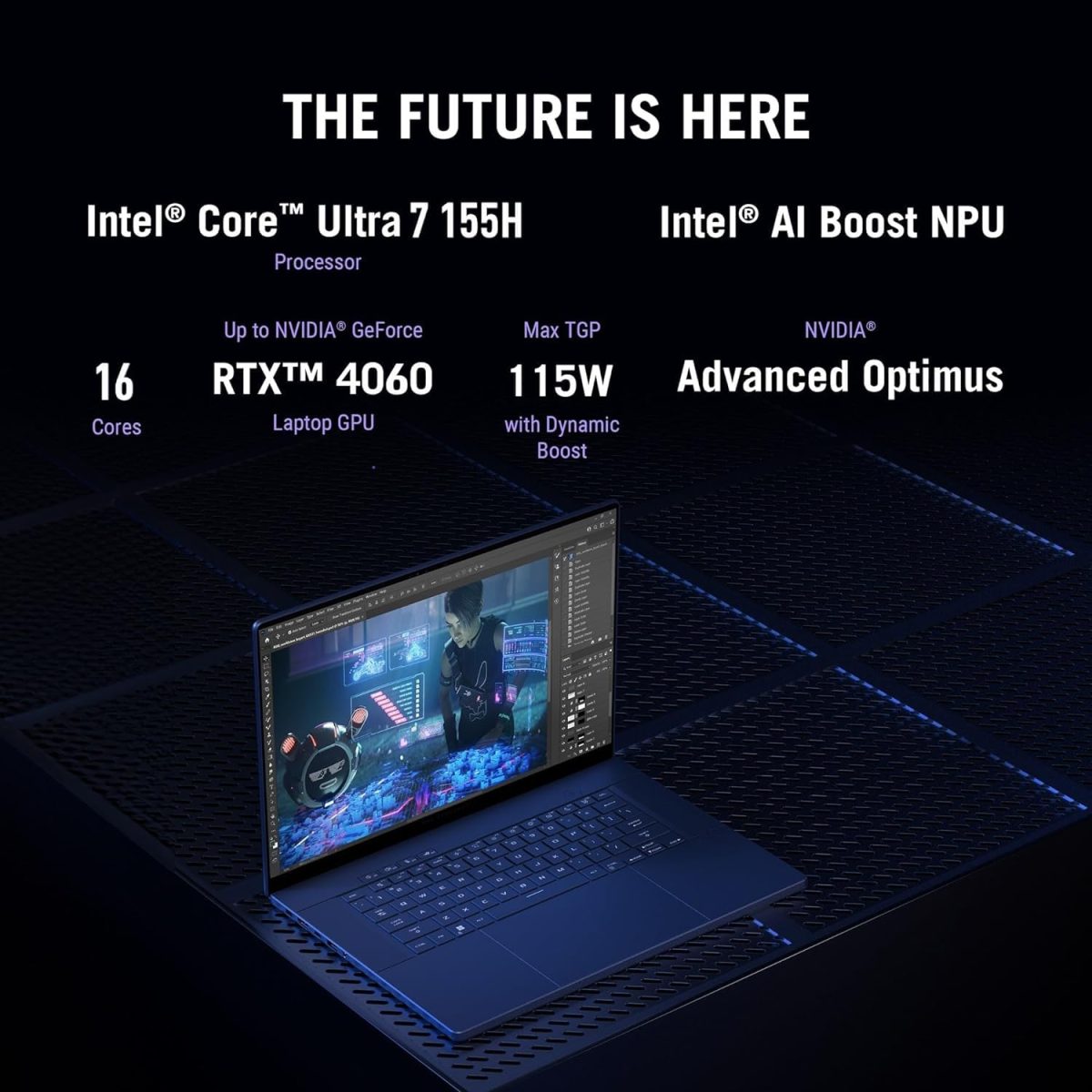 ASUS ROG Zephyrus G16,Intel Core Ultra 7 155H,Gaming Laptop(NVIDIA RTX 4060-8GB/100W TGP/16GB/1TB/QHD+/16"/240Hz/Windows 11/M365 Basic(1Year)*/Office Home 2024/Eclipse Gray/1.85 Kg) GU605MV-CO4711WS - Image 2