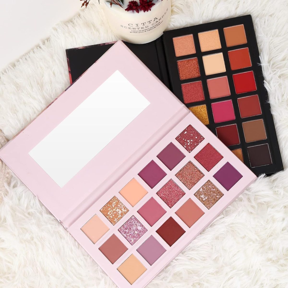 LA OTTER Nude and Rose Gold Eyeshadow Palette Combo, Shimmery Finish - Image 4
