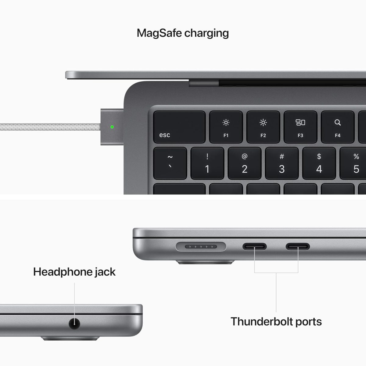 2022 Apple MacBook Air Laptop with M2 chip: 13.6-inch Liquid Retina Display, 16GB RAM, 256GB SSD Storage, Backlit Keyboard, 1080p FaceTime HD Camera. Works with iPhone and iPad; Space Gray - Image 4