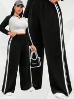 dockstreet Straight Wide fit Long Length Trouser Style Drawstring Trackpant for Women/Trending Sporty Style, Relaxed Casual Pants for Women - Image 2