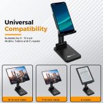 WeCool T2 Foldable and Portable Tabletop Mobile Stand with Stable Base,Height and View Angle Adjustable Phone Stand,Ideal Mobile Holder for Smartphones,Tablets, Kindles - Image 8