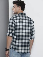 The Indian Garage Co Men's Cotton Slim Fit Checkered Full Sleeves Spread Collar Casual Shirt - Image 5