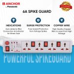 Anchor by Panasonic Spike Guard- 4 Universal Socket Shutter with Individual Switch - 4 Mtr (22569) - Image 3