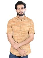 Men's Khaadi Cotton Regular Fit Half Sleeves Striped Casual Shirt