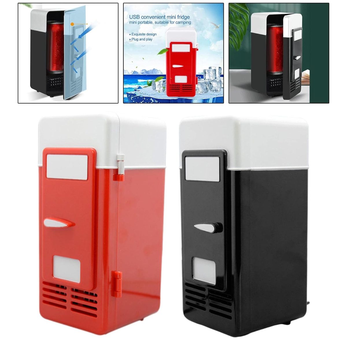 ARTISOUL® USB Mini Car Refrigerator Warmer Bar Portable for 1 Can Desktop Bedroom Red | Major Appliances | Refrigerators & Freezers | Mini Fridges - Image 7