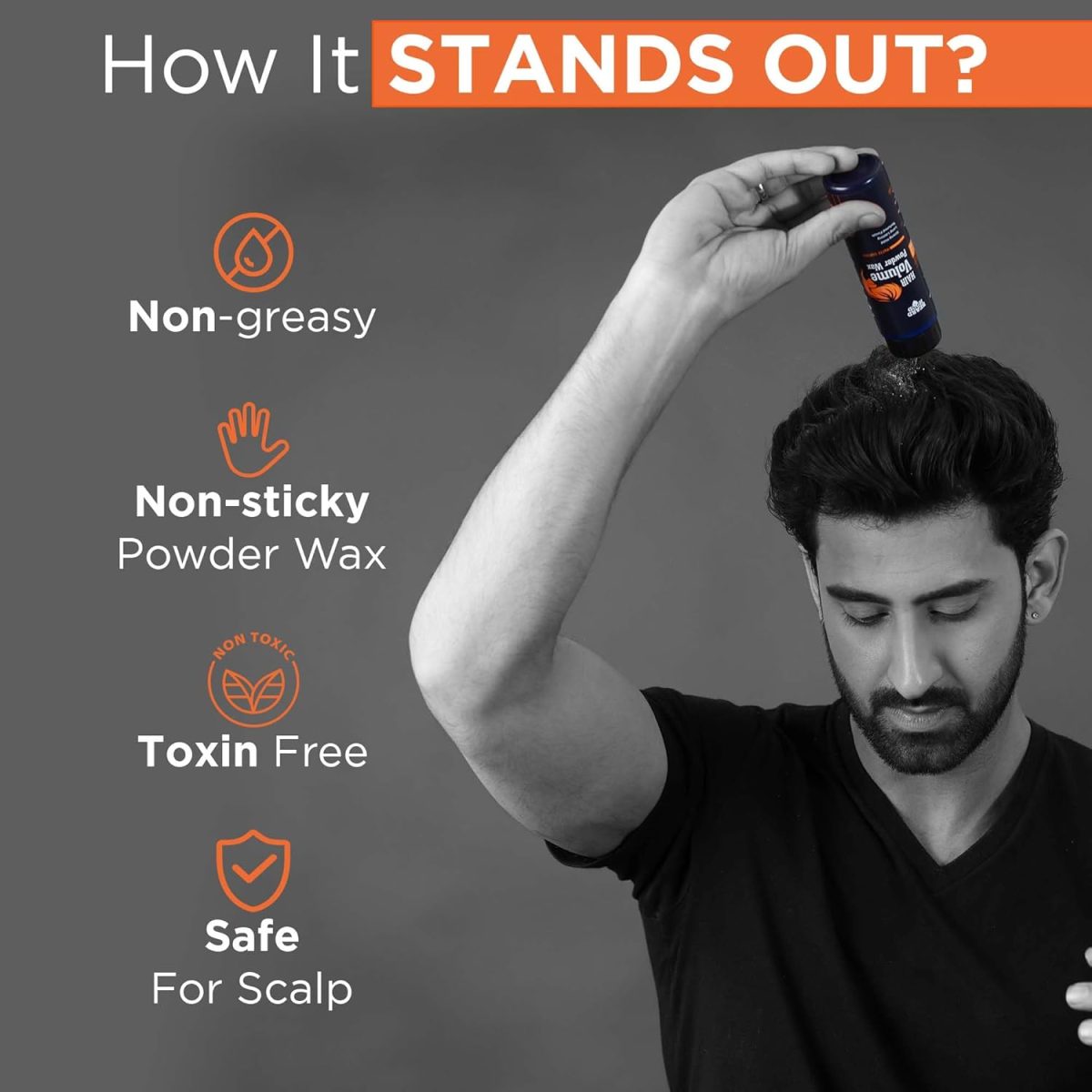Beardhood Hair Volumizing Powder | 10g | Hair Powder for Men, Hair Wax Powder, Strong Hold, Matte Finish Styling Natural & Zero Toxin Styling Powder for All Types, Vegan, Non-Oily & Greasy Look - Image 3