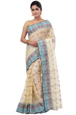 DipDiya Women Pure Cotton Bengali Classical Tant Saree - Image 4