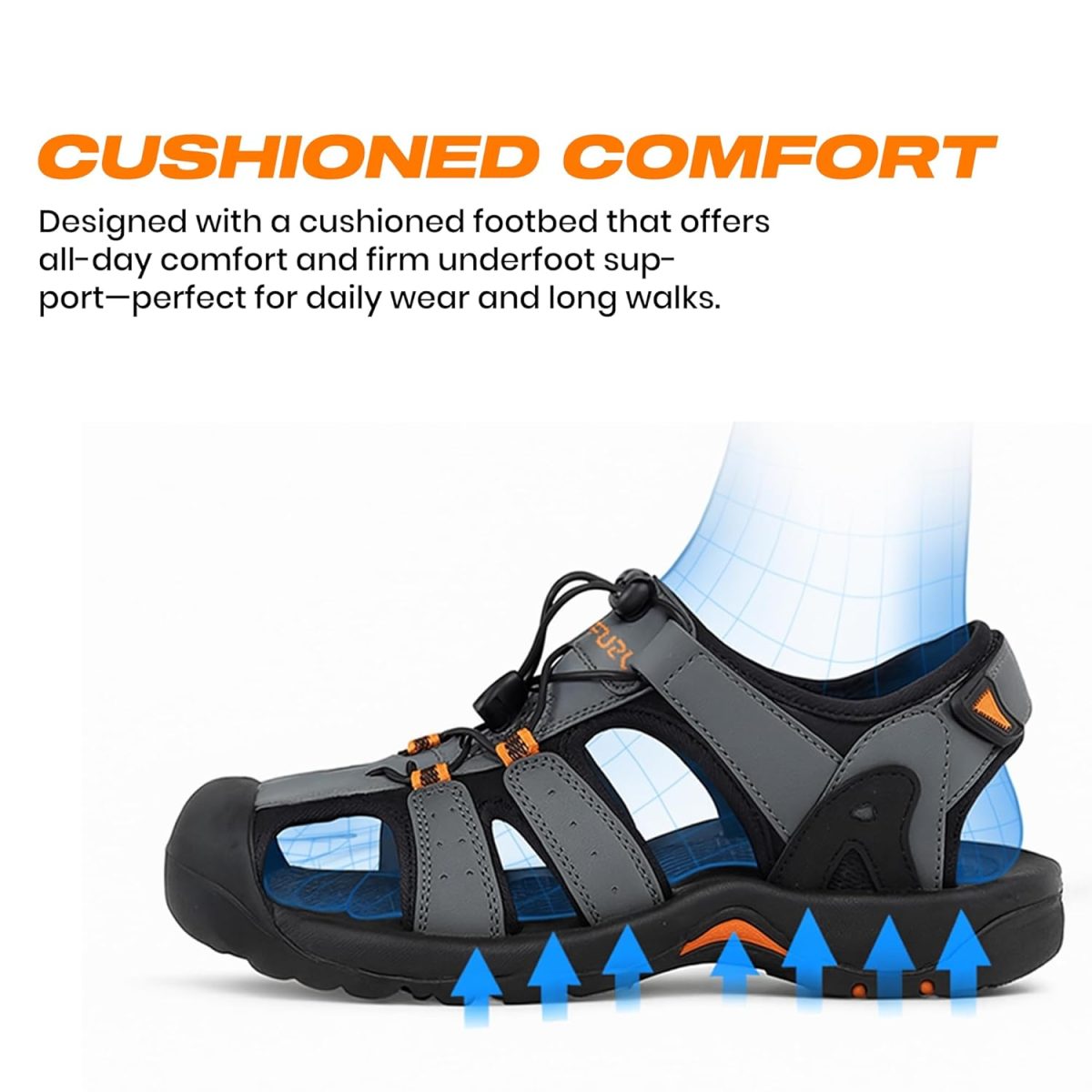 FUEL Soldier-02 Flexible Fisherman Sandals for Men in Comfortable & Breathable Casual Sandals in Protective Bump Toe with Anti-Skid Outdoor & Sports Footwear - Image 3