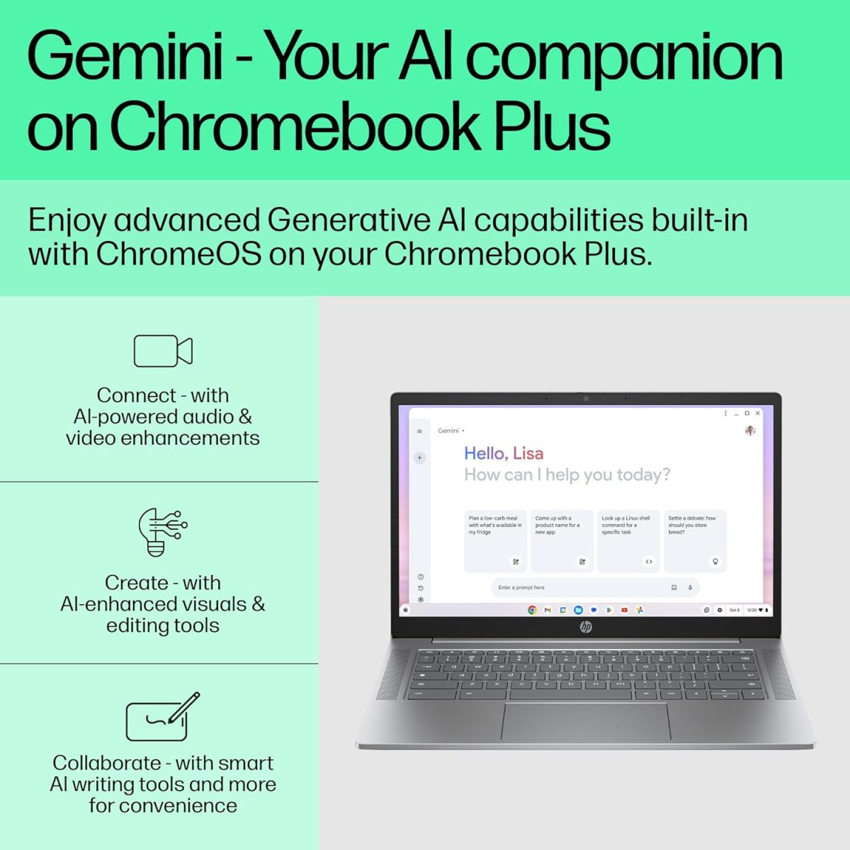HP Chromebook, Intel Core I3-N305, 8GB LPDDR5, 256GB UFS, 14-Inch (35.6Cm), Anti-Glare, Touchscreen, FHD, Win 11, Silver,1.45Kg, nf0017TU, Intel UHD Graphics, FHD Camera Laptop - Image 4