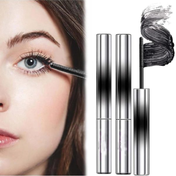 CYNFLEES Mascaras - Natural 3D Curling Eyelash Iron Mascara, Lengthening And Curling Iron Strong Mascara, Plumps Lashes, No Clumps, Waterproof and Smudge-Proof, Long-Lasting Eye Makeup (Black)