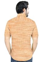Men's Khaadi Cotton Regular Fit Half Sleeves Striped Casual Shirt - Image 2