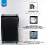 Voltas Beko 7.0 Kg, 5 Star, Inverter, Fully Automatic Top Load Washing Machine (WTL70VPBGF, Black), JET Wash/ Hand Wash, Drum Light,Fountain Wash - Image 2