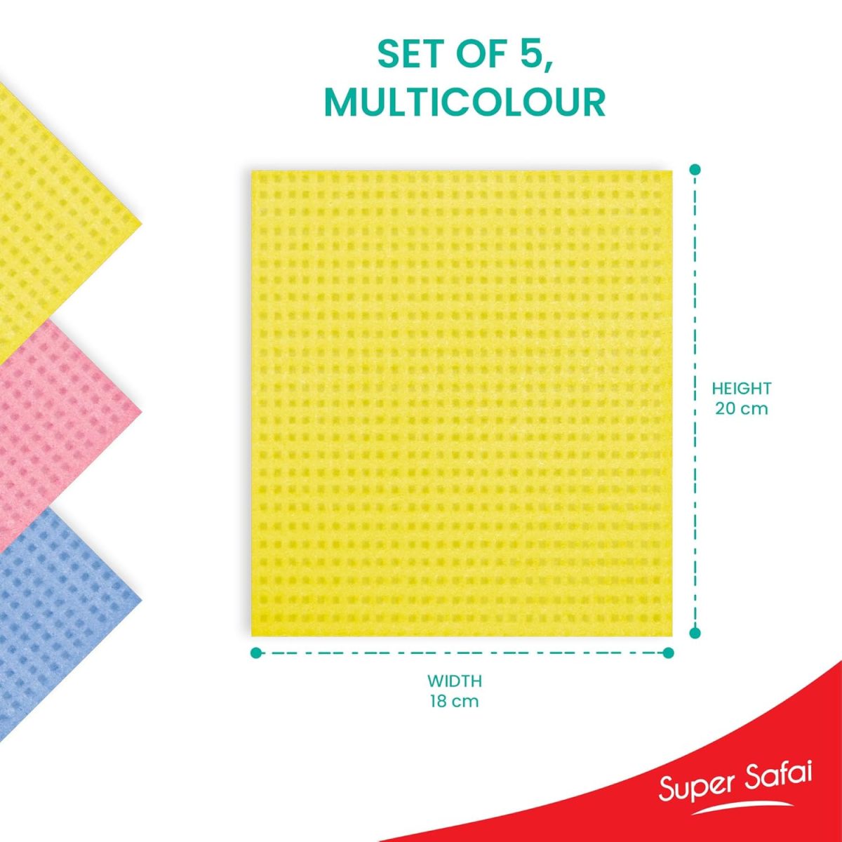 Spotzero By Milton Sponge Wipe, Pack of 5, Kitchen Cleaning Cellulose Sponge Wipes, Easy to Clean Multipurpose, Reusable, Super-Absorbed, Biodegradable & Multicolor - Image 7