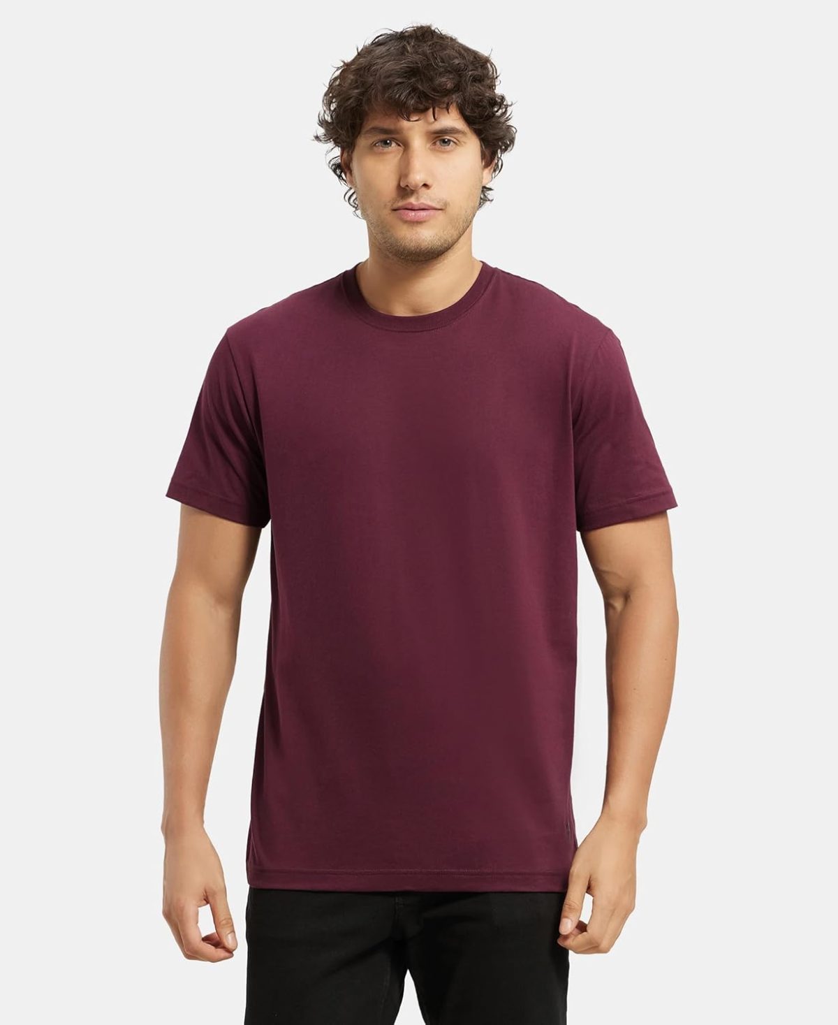 Jockey Men's Super Combed Cotton Regular Fit 2714 Rich Solid Round Neck Half Sleeve T-Shirt (Pack of 2) - Image 2
