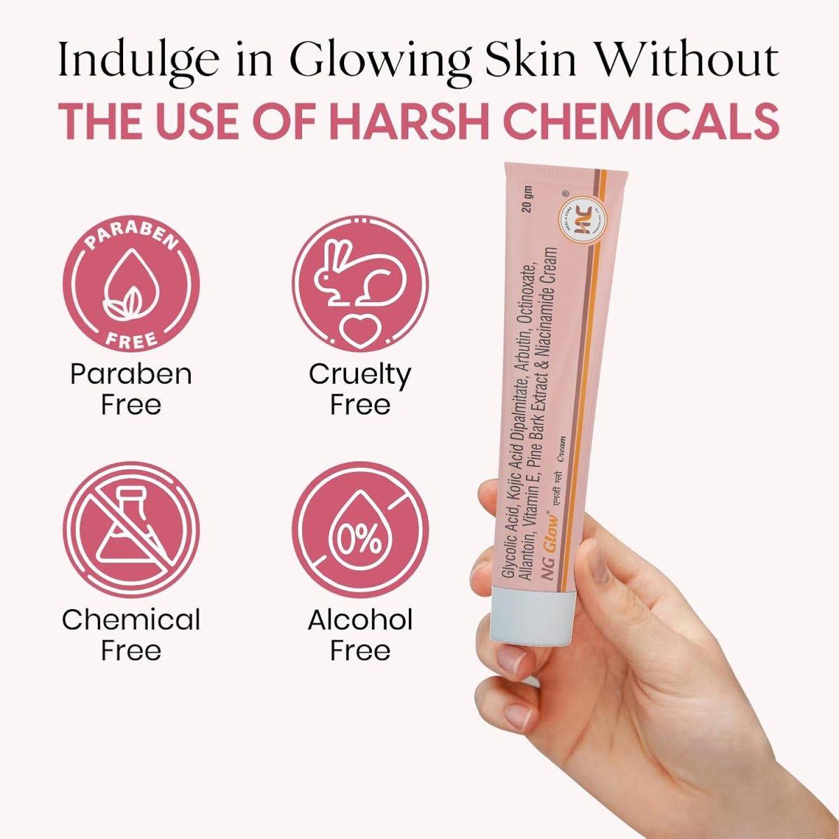 Heal N Cure NG Glow Cream - Enriched With Kojic Acid &Glycolic Acid | Anti-melasma & Anti Pigmentation Cream. Helps To Remove Acne Scar, Dark/Age Spots, Blemishes and Uneven Skin Tone-20GM - Image 5