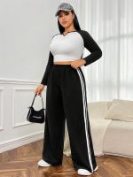 dockstreet Straight Wide fit Long Length Trouser Style Drawstring Trackpant for Women/Trending Sporty Style, Relaxed Casual Pants for Women - Image 5